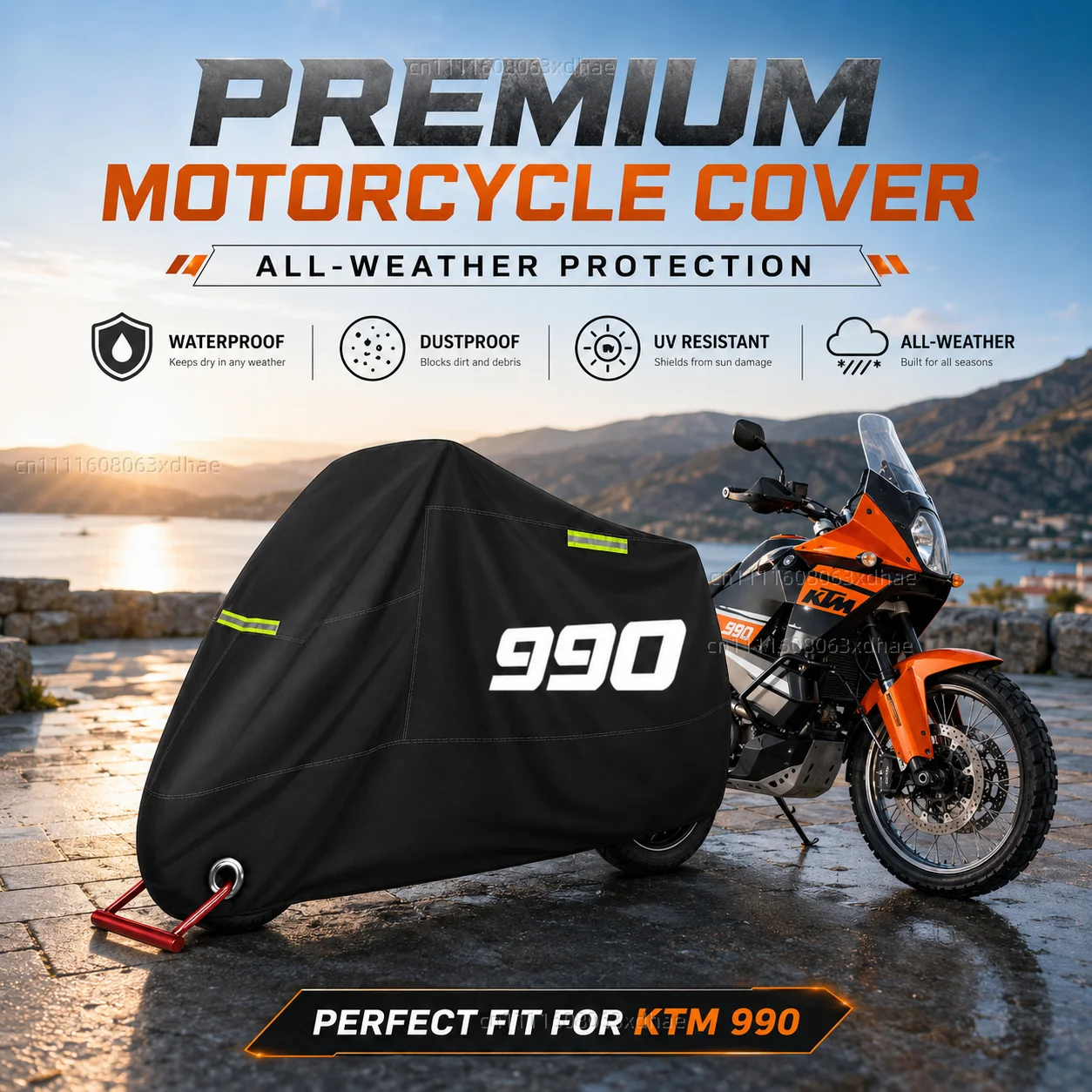 

Premium Motorcycle Cover All Weather Dust Rain UV Protection 190T Oxford Cloth For For KTM 990 Super Duke 990 Supermoto R 2005