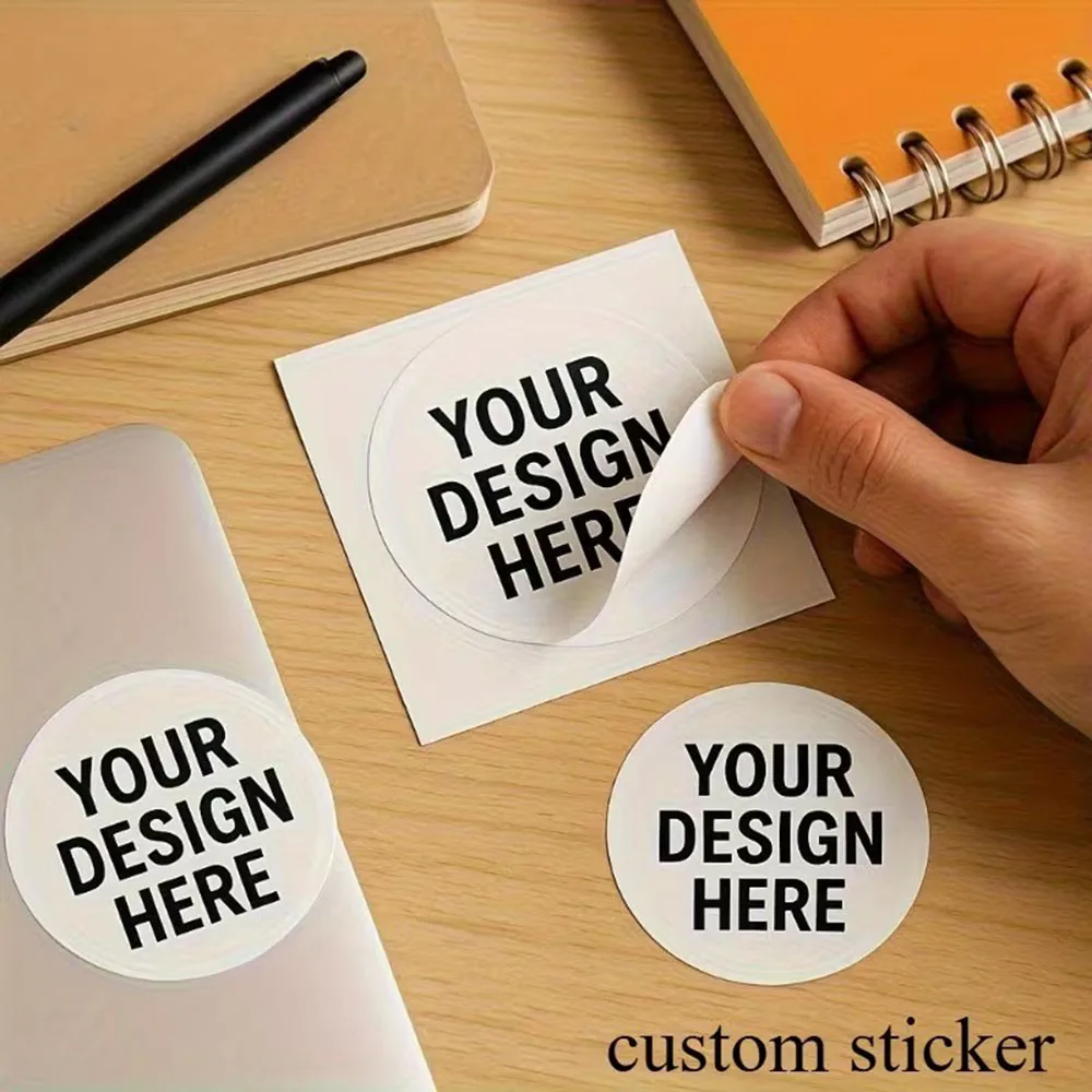 Round Personalized PVC Labels for Commercial Logos, Weddings, Parties, Birthdays, Durable Adhesive for Name Tags, Gift Decor