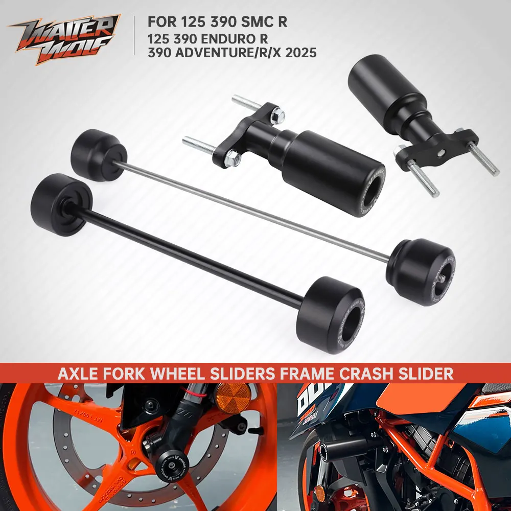 

Слайдеры обтекателя рамы мотоцикла для 390 Adventure R/X 390 SMC R 125 390 Enduro R SMCR 2025, ось вилки, слайдер колеса, бобины