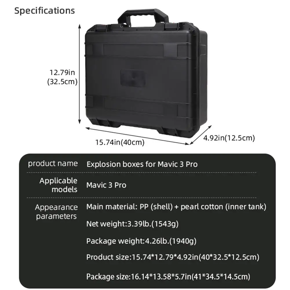 Carrying Case Travel Organizer Compatible For Dji Ma-vic 3 Pro Waterproof Explosion-proof Suitcase Storage Bag Drone Accessories