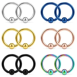 8PCS Horseshoe Captive Bead Nose Hoop Septum Ring Eyebrow Tongue Lip Nipple Piercing Jewelry Rings 6mm 8mm 10mm 12mm