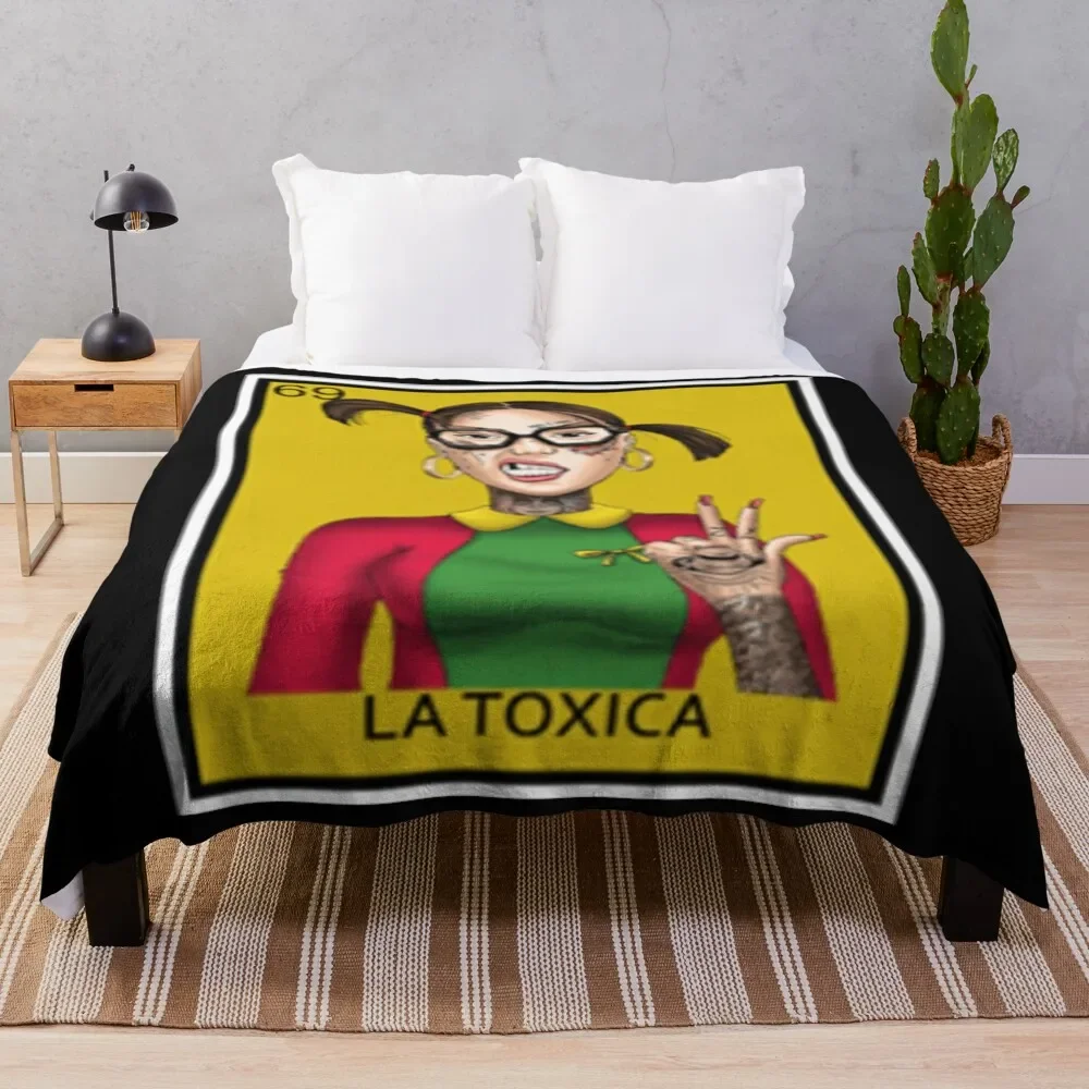 loteria, la toxica, Chilindrina, mexican bingo, latino, Throw Blanket Plaid on the sofa Plush Quilt Blankets