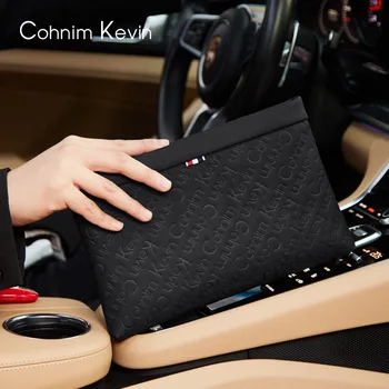 Men's Clutch Bag Handbag Brand designer luxury Leather Bag Classic Black Large Capacity Envelope Bag 2023 New Wallet  Men Pouch