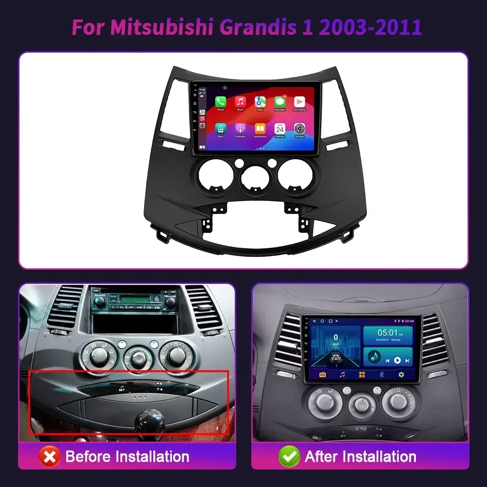 For Mitsubishi Grandis 2003-2011 Android 13 System Panel Screen Car Radio Multimedia Navigation GPS Multimedia 2 Din Console