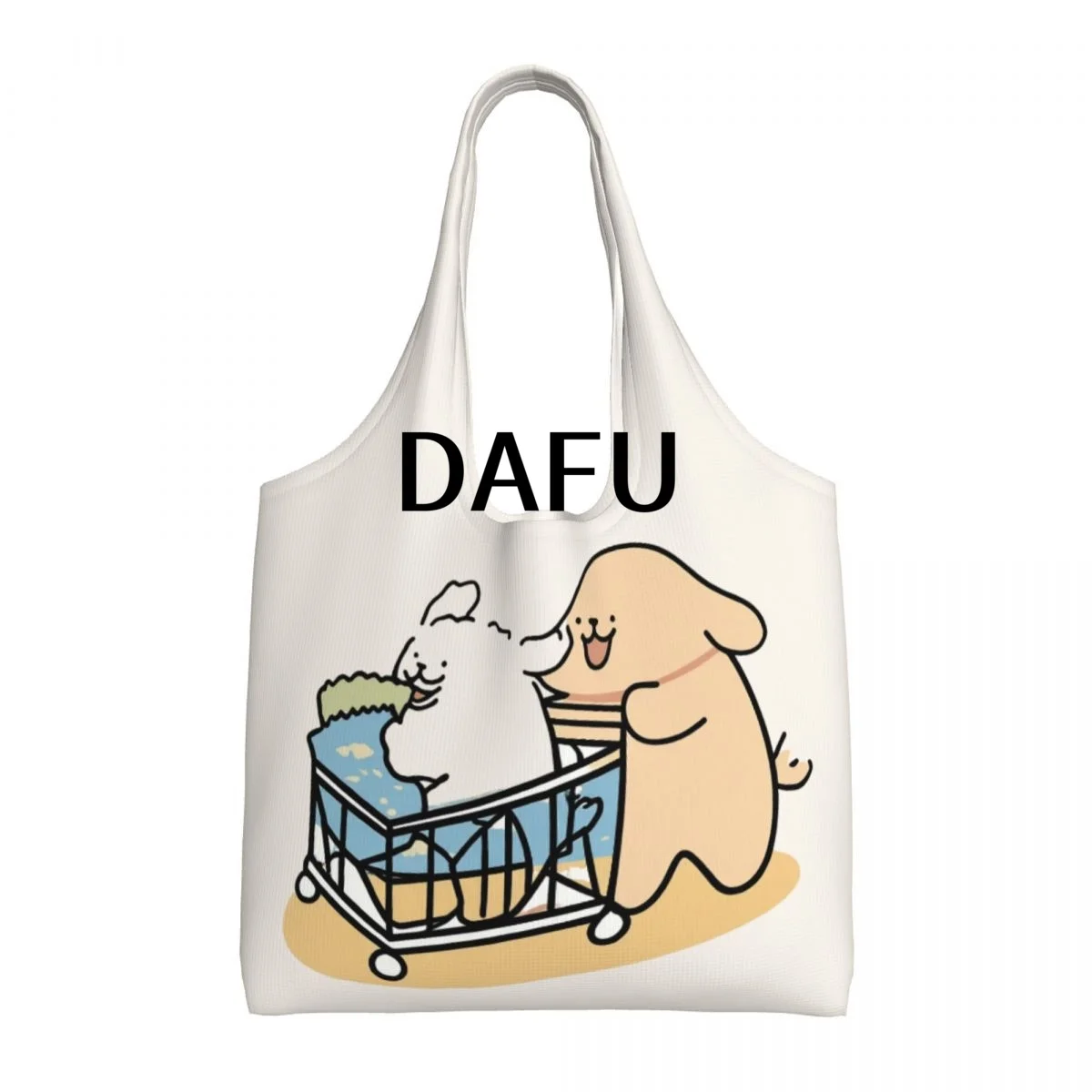 

Shopping Adventures With Friends Large Capacity Canvas Tote Bag Single Shoulder Commute Bag For Women Eco-Friendly Shopping Bag