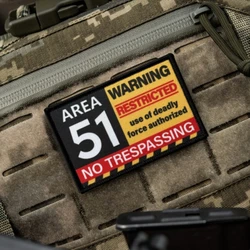 Advertencia 51 parches impresos de gancho y bucle para ropa insignia de moral táctica decoración de mochila del ejército militar pegatina personalizada