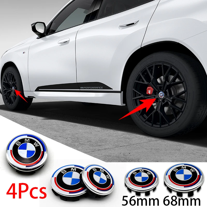 74mm 82mm Car Front Hood Rear Trunk Badge Steering Wheel Sticker 56mm 68mm hub center cap For BMW 50th F20 E36 E46 X6 M4 E60 E93 view 3