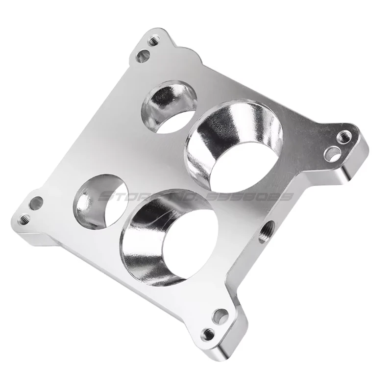 Edelbrock 2696 Vergaseradapter mit vier Löchern, quadratischer Bohrung auf Spread-Bore-Ersatz für Quadrajet Thermo-Quad Verteilerrohre. – Detail 7