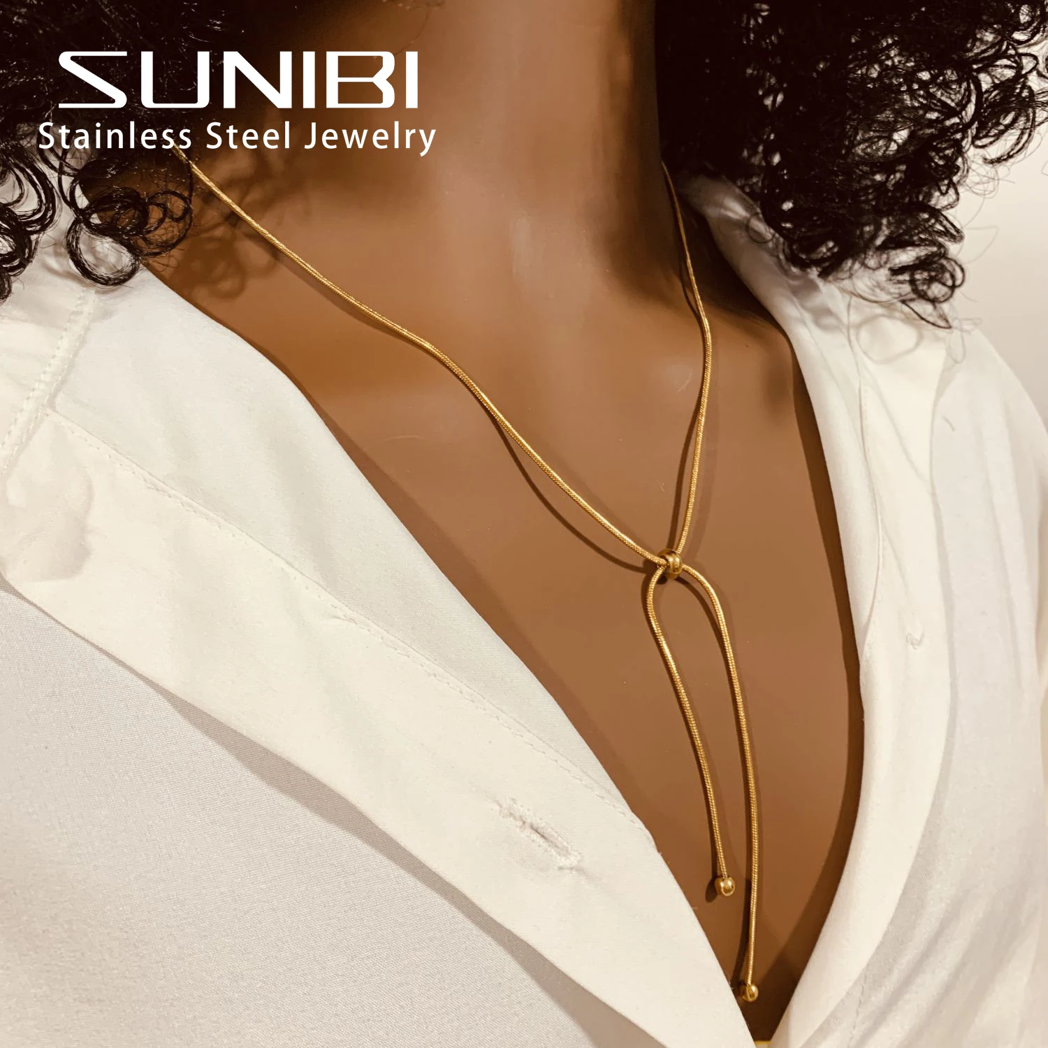 Korean Adjustable Stainless Steel Necklace for Women High Quality Design Gold Color Snake Chain Jewelry Wholesale Dropshipping