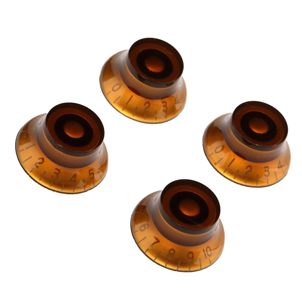 

4Pcs Guitar Knobs Replacement Acrylic Pointed Volume Control Amber Suitable for Electric Guitar Amp Effect Pedal Plastic Knobs