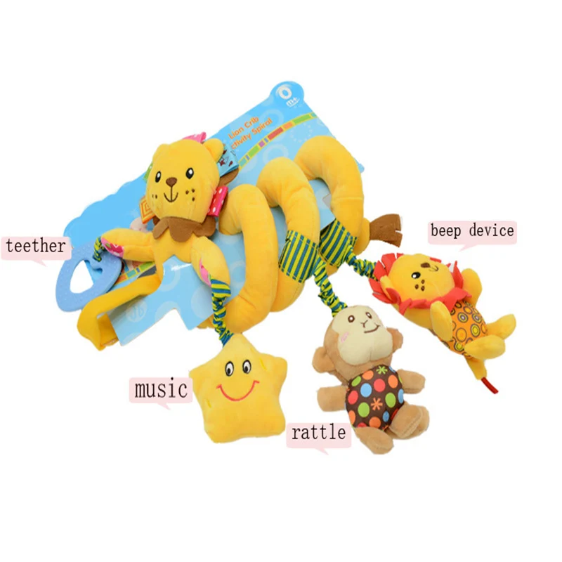 Poupée de dessin animé chant autour du lit, jouets d'activité suspendus, enveloppe en forme d'animal pour bébé