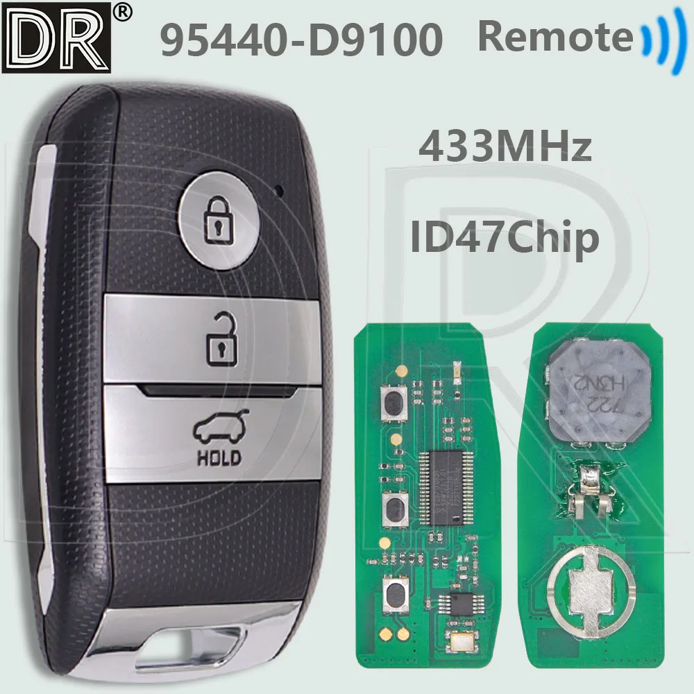 DR 95440-D9100 433MHz ID47 Chip Keyless Go Car Remote Control key For KIA Sportage 2016 2017 2018