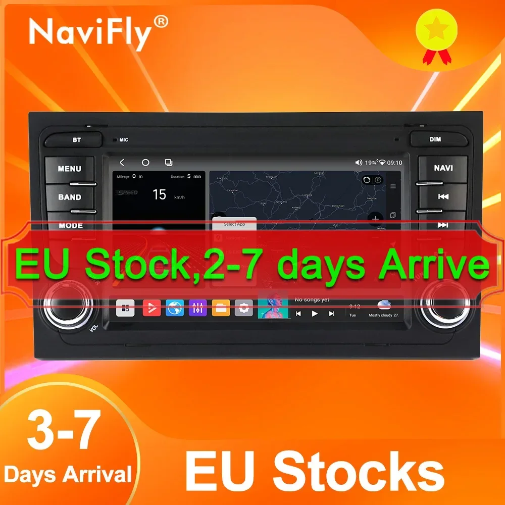 NaviFly EU Stock 3D UI Android Car Video Radio Player For Audi A4 B8 B6 B7 S4 B7 B6 RS4 B7 SEAT Exeo Wireless Carplay DSP 4G LTE