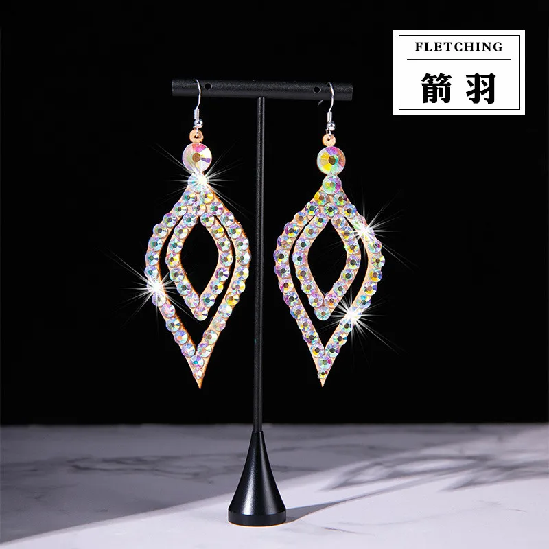 Exotic Sparkle Earring Women Belly Dance Oriental Egypt Costume Accessory Dancer Show Performance Shine Rhinestone Jewelry New