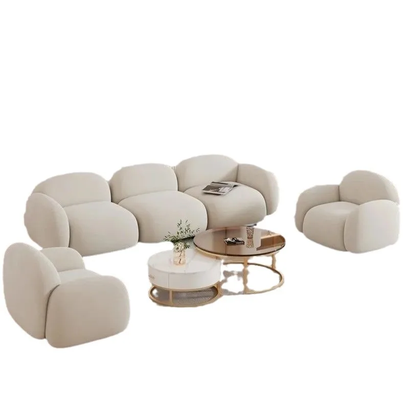 Bedroom Living Room Modern, Cream Style, Fabric Small Sofa