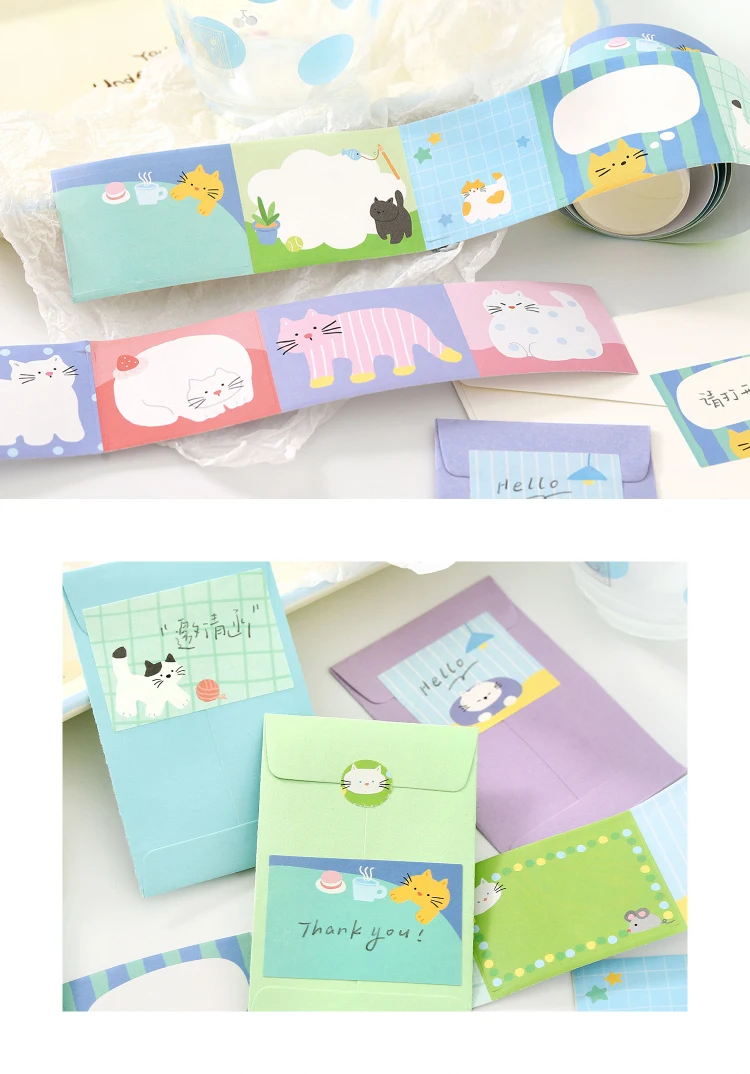 Niedliches Cartoon-Katzen-Washi-Tape im koreanischen Design, Matsugoda-Papierband für Schreibwaren, Büro, DIY-Bastelarbeiten und Dekoration – Detail 21