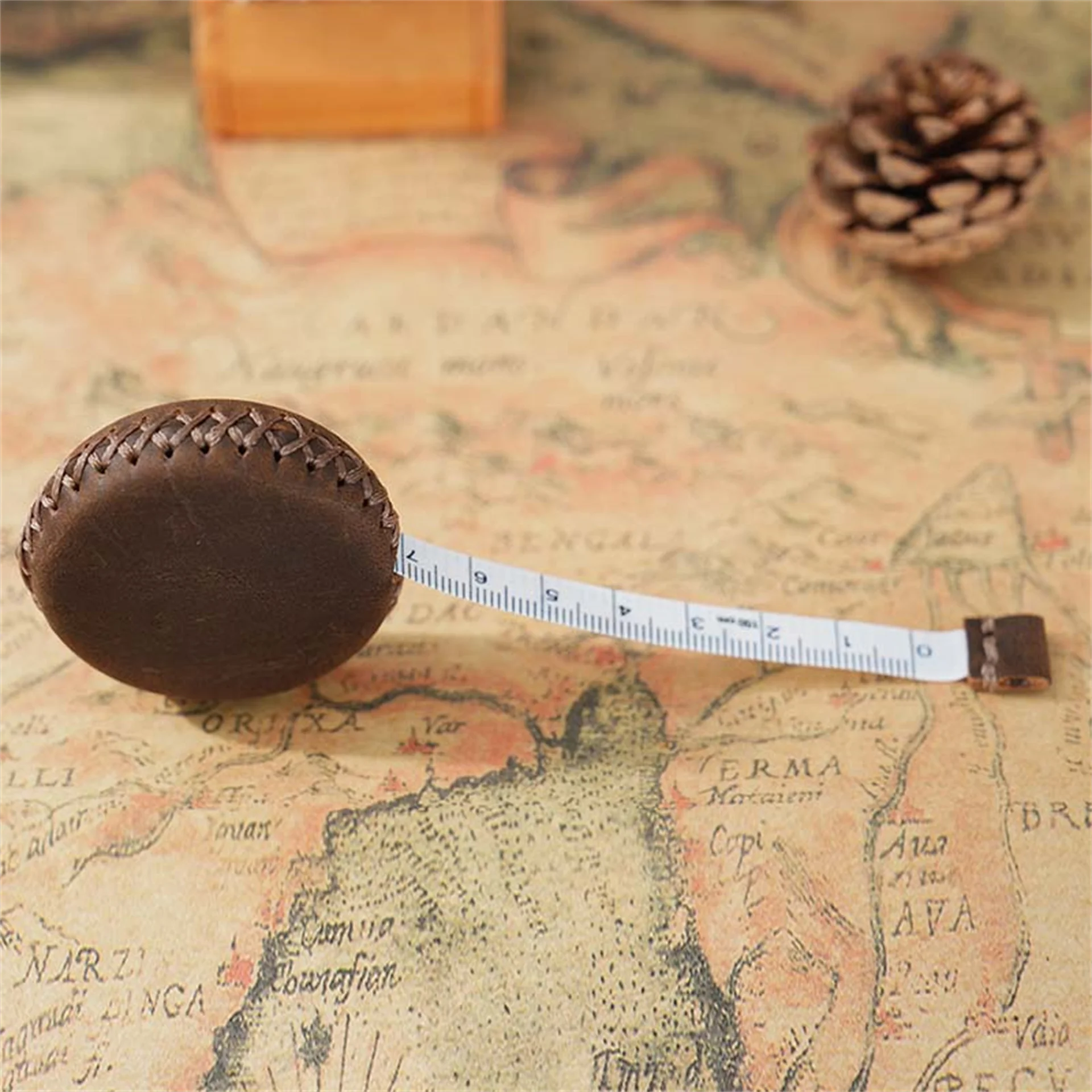 150cm Genuine Leather Handmade Soft Tape Measures Double Scale Mini Retractable Children Height Ruler Centimeter Inch Roll Tape