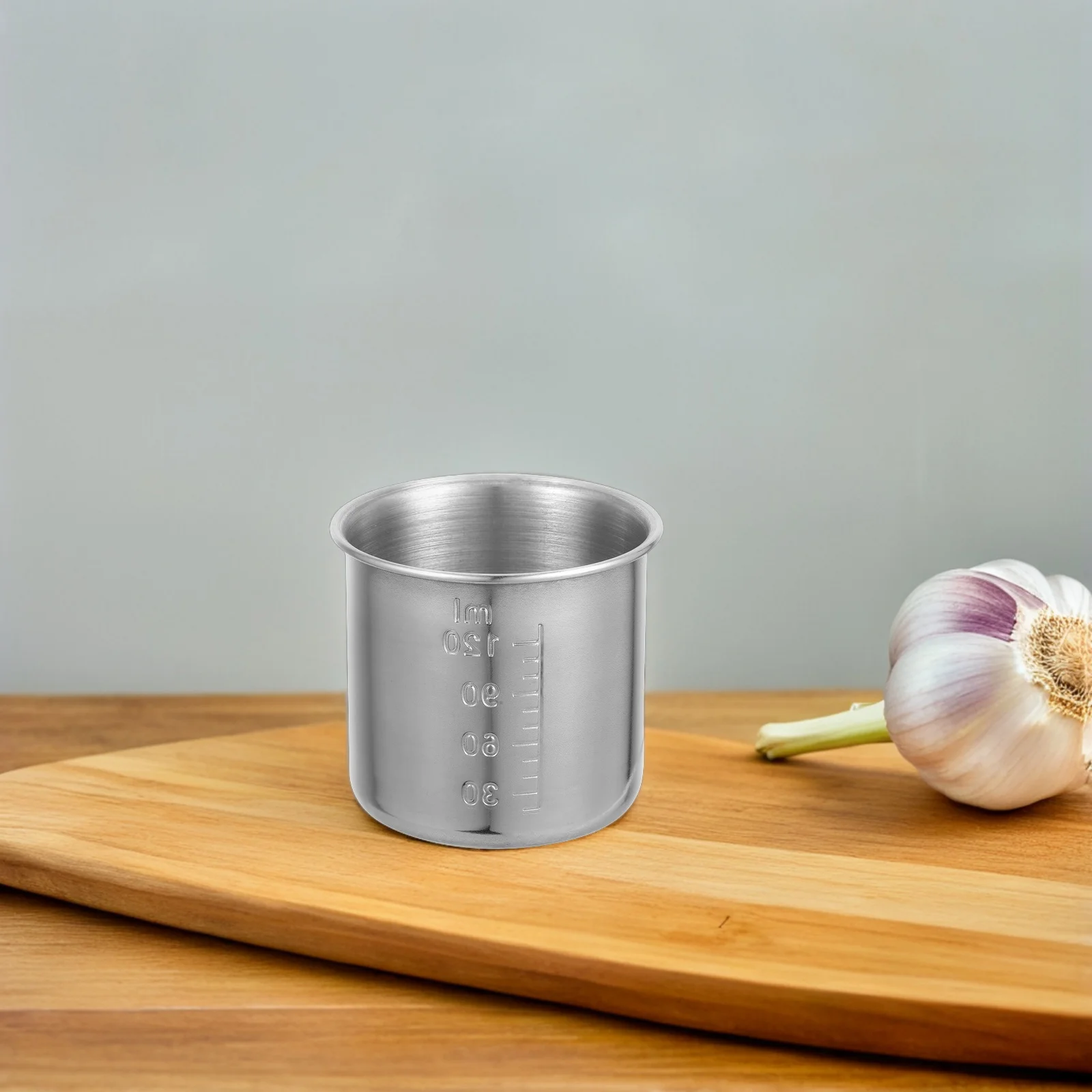 

2Pcs Stainless Measuring Cup Steel Precision Marked for Cooking Baking Water Milk Syrup Easy Clean Sturdy Household Kitchen