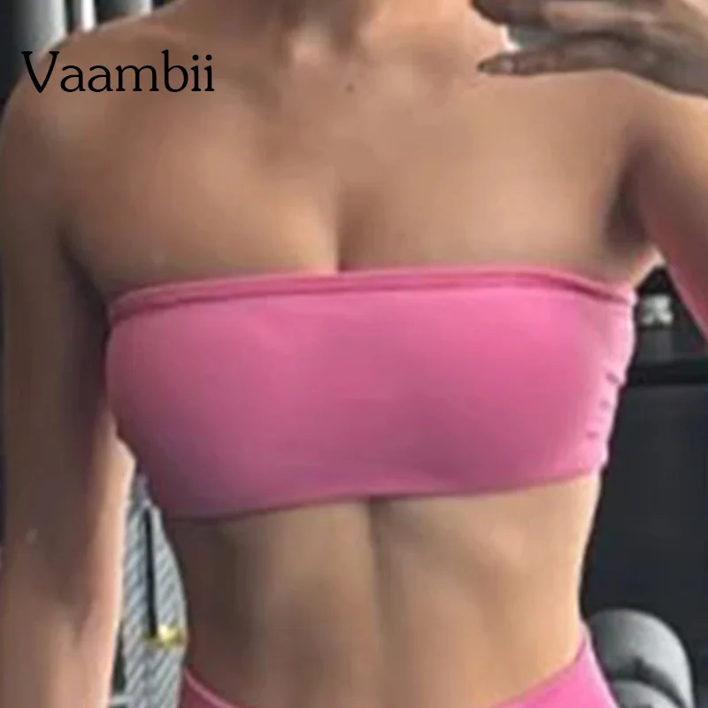 Impact Backless Bandeau Medium Support Gym Top Open Back Sports Bra Women Padded Yoga Bra Stretchy Push Up Seamless Sports Bras