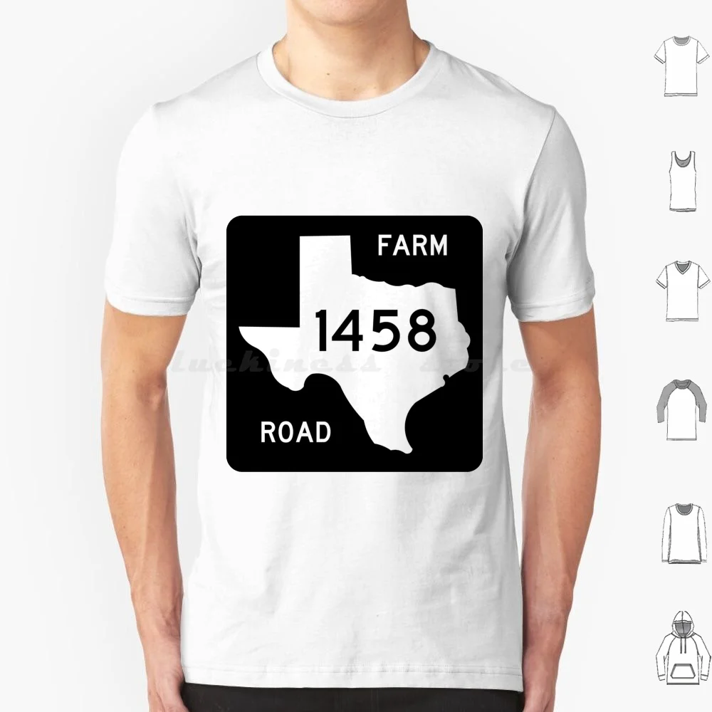 T-shirt en coton pour hommes et femmes, Texas Farm-to-Market Road, Fm 1458, United States Highway Shield Sign, DIY Print, A M University Texan