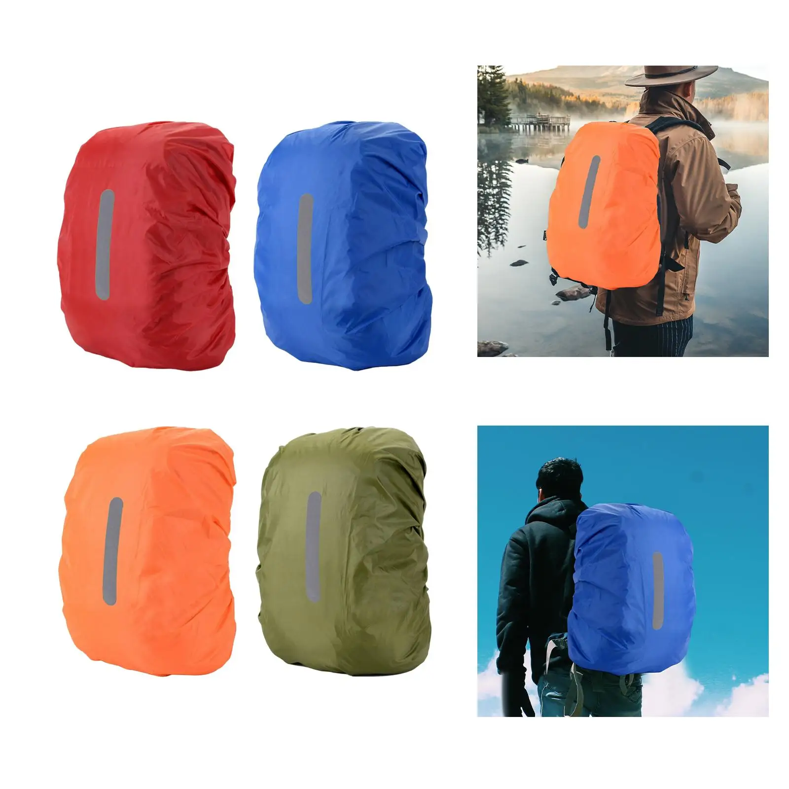 Reflective Waterproof Backpack Rain Cover 30-40L for Outdoor Activities Scratch