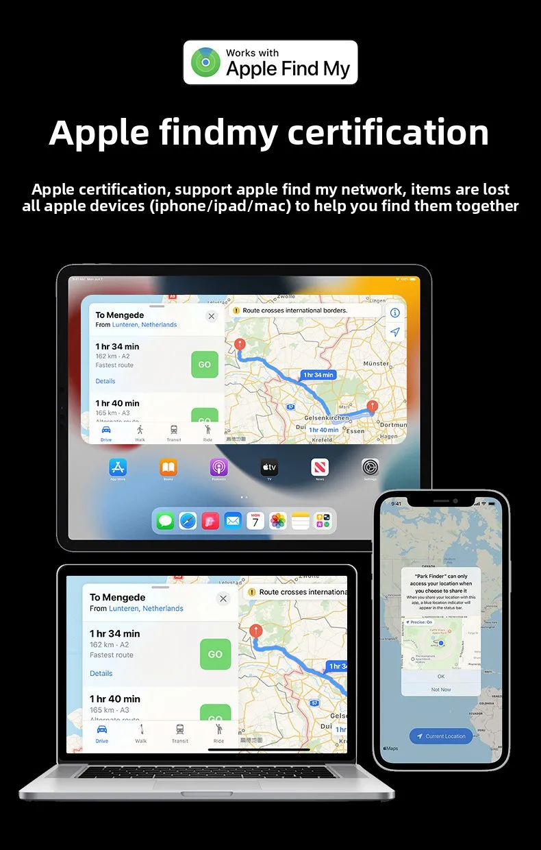 Smart Mini Tag Bluetooth Pet Tracker Works with Apple Find My (iOS Only) Item GPS Locator for Key, Luggage, Backpack Anti-Loss