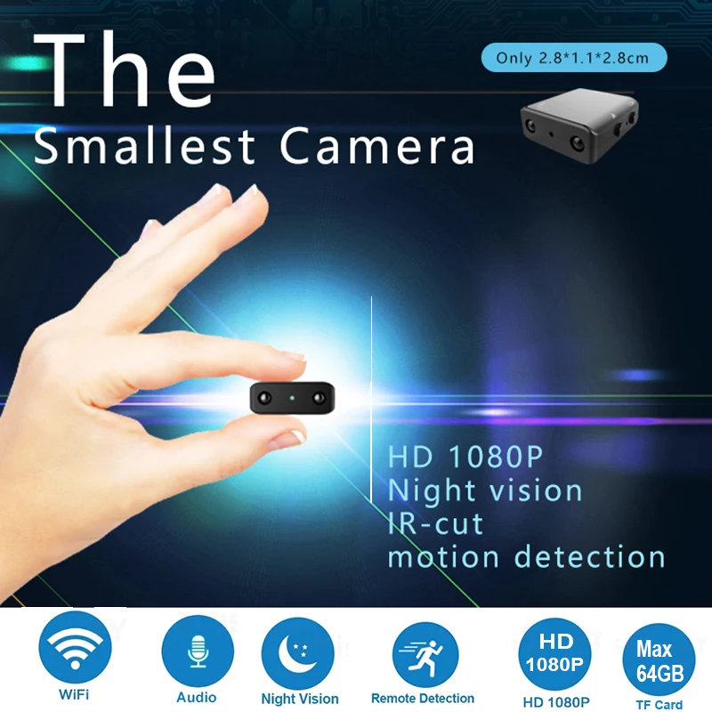 USB Camera 1080P Mini XD Camera Lens Support Memory Card Wireless WiFi Night Vision Motion Detection Phone APP IP Camera Indoor