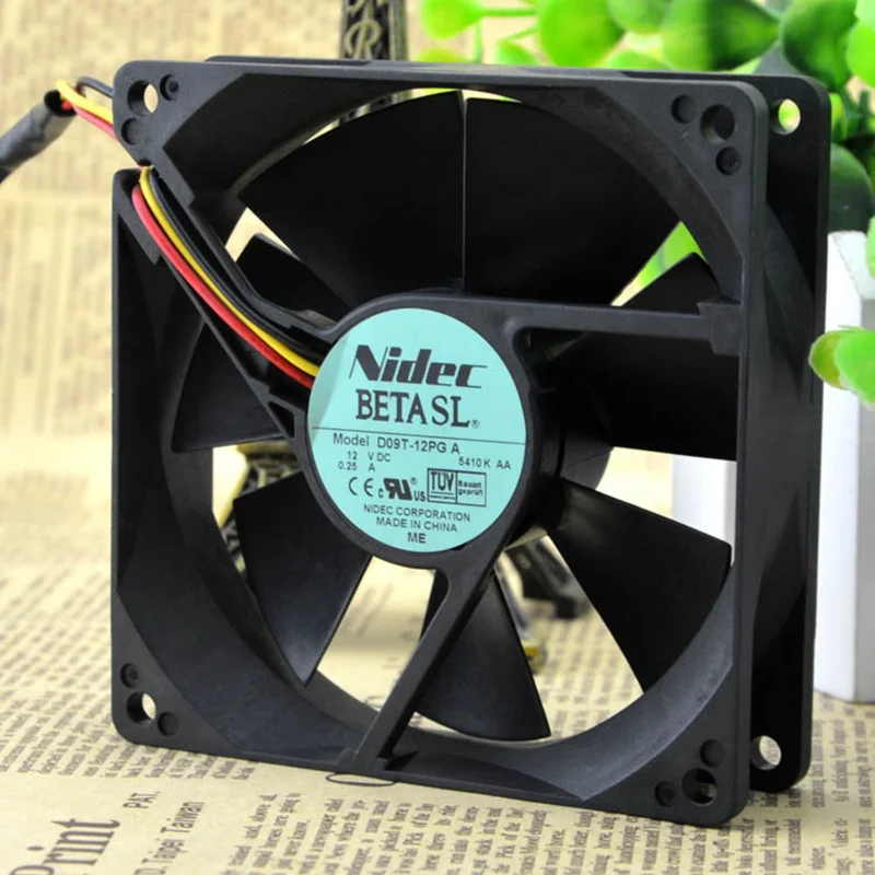 M  New NIDEC D09T-12PG A 12V 0.25A 3-wire cooling fan#QW