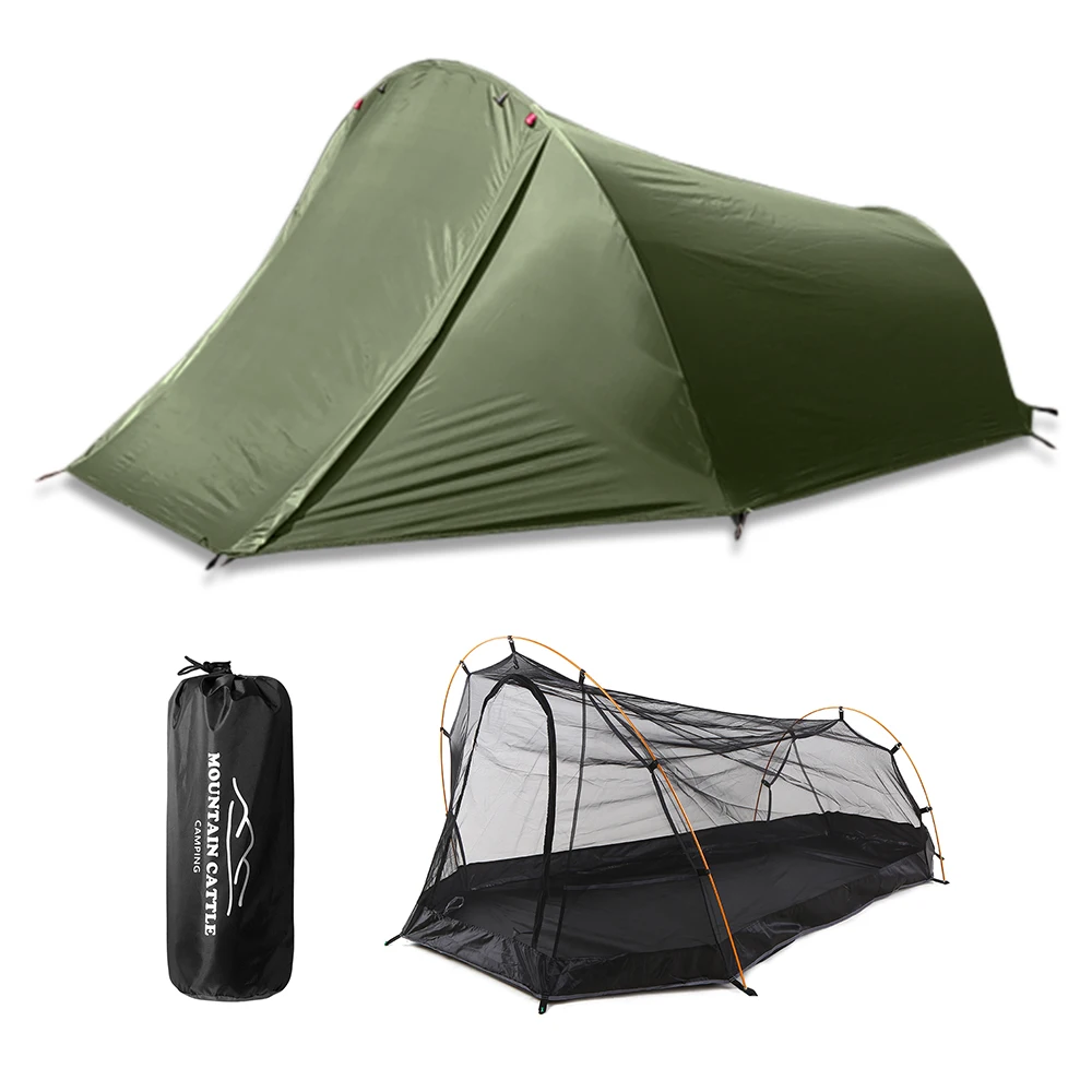 

Ultralight Outdoor Camping Tent Backpacking Tent 2 Person Waterproof Tent Aviation Aluminum Support Portable Sleeping Bag Tent