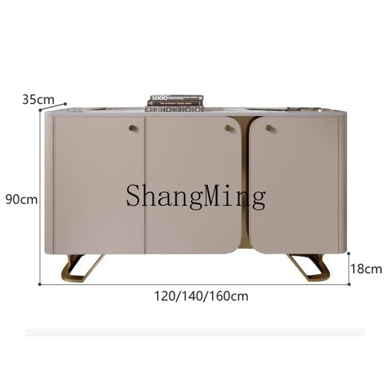 

ZHB high-grade rock slab mystery cabinet Entry door Living room against the wall Internet celebrity solid wood dining side