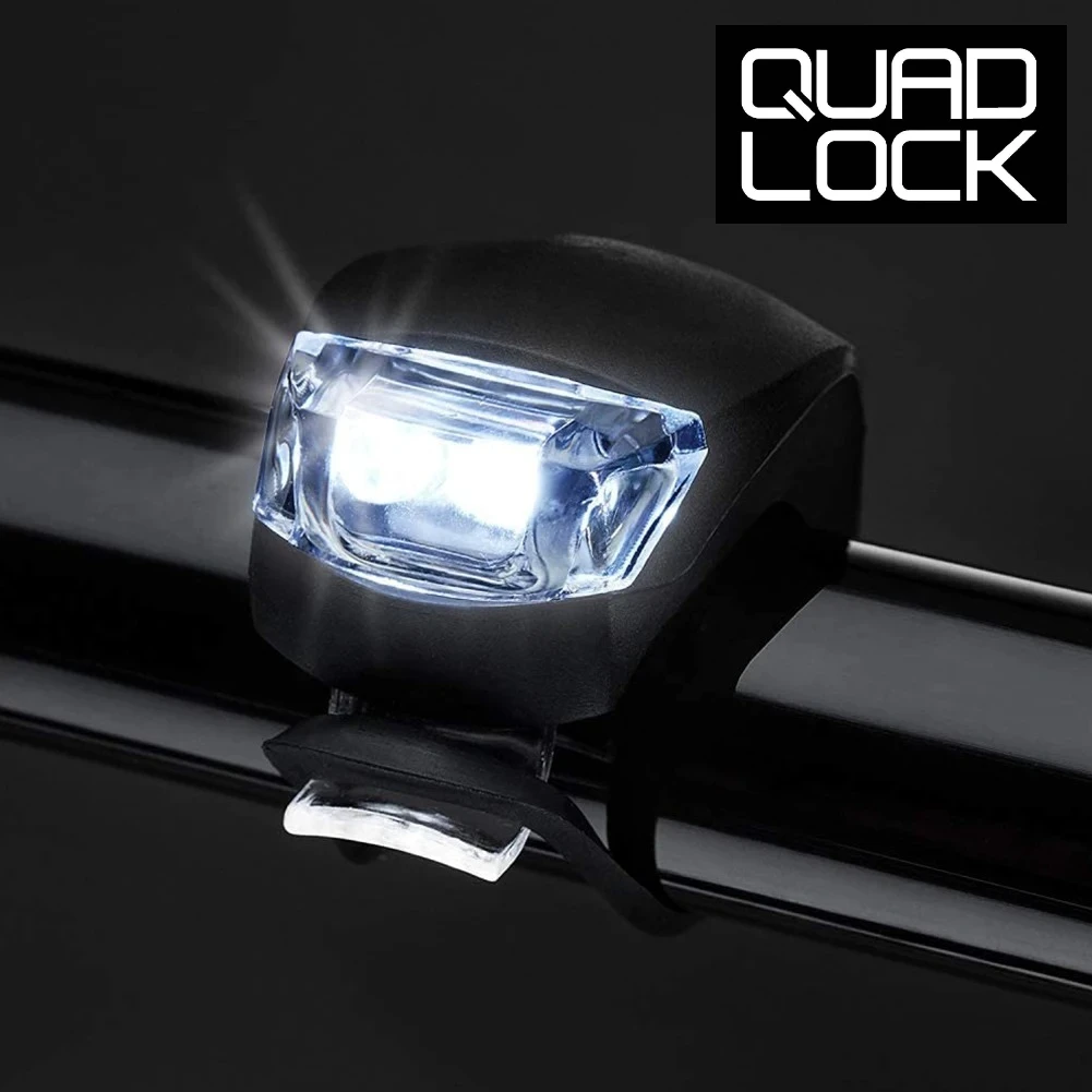 

QUAD LOCK LED Silicone Bicycle Front Rear Light Set 3 Modes Waterproof MTB Mountain Road Bike Cycling Headlight