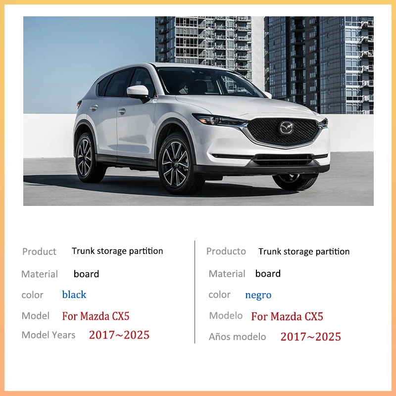 Auto Accessories For Mazda CX5 KF 2017~2025 2018 Car Upgrade Organizer Trunk Side Partition Trunk Interior Storage Box Parts