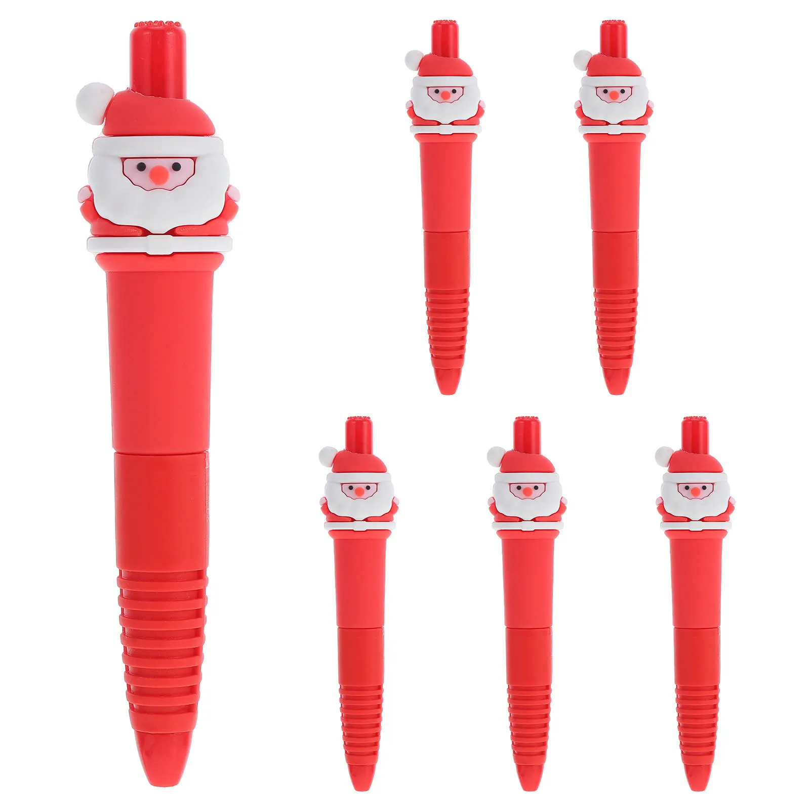 

6 шт., рождественские чернильные ручки Санта-Клауса, выдвижные черные чернила, праздничные ручки для письма для студентов, школьные и офисные рождественские чулки, принадлежности