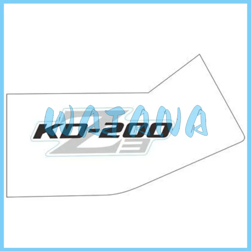 Kd200-z3 Left / Right Side Cover Rear Decal (silver White/kd-200/high Viscosity) 1210312-650000 / 1210312-651000