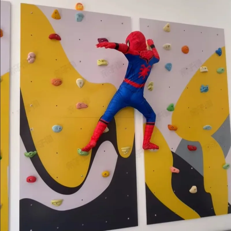 

Kids Indoor Plywood Climbing Wall Gym with Swing Ladder & Rings for Toddlers Home Playroom-Safe Active Play 5-10 Users