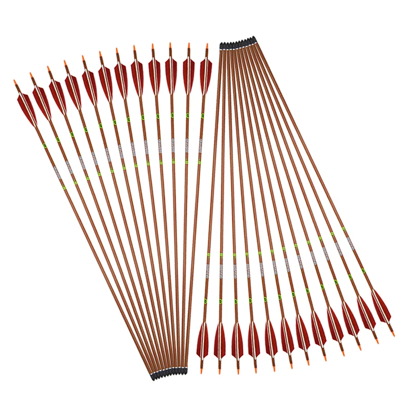 6/12pcs 31.5inch Archery Pure Carbon Arrow Spine 400 4inch Turkey Feather ID6.2mm OD7.6mm Compound/Recurve Shooting Accessories