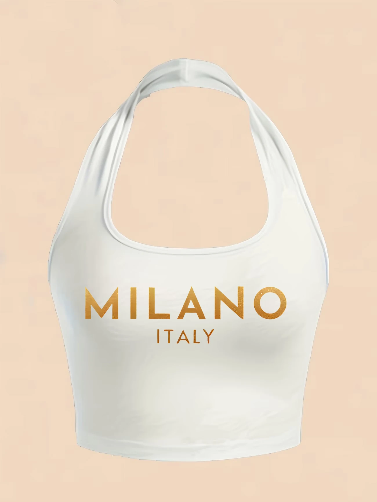 Fashion Casual Milano Italy Print Halter Neck Tops Sexy Women Summer Halter Top Y2k Tanks Chic Vest Shirt Tank Top Girls Woman
