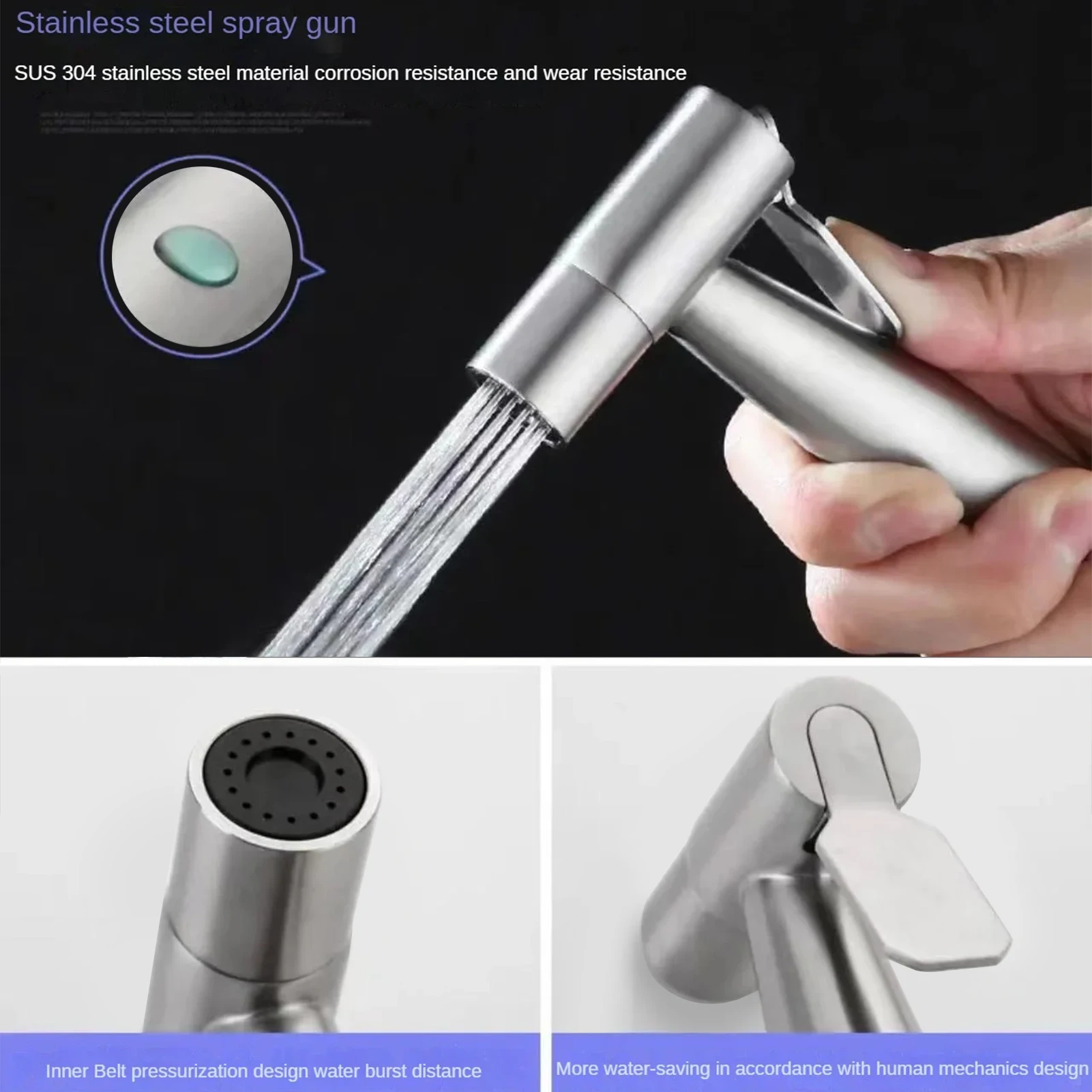 Rociador Bidé de Mano Inoxidable - Ducha y Grifo para Inodoro - imagen 4
