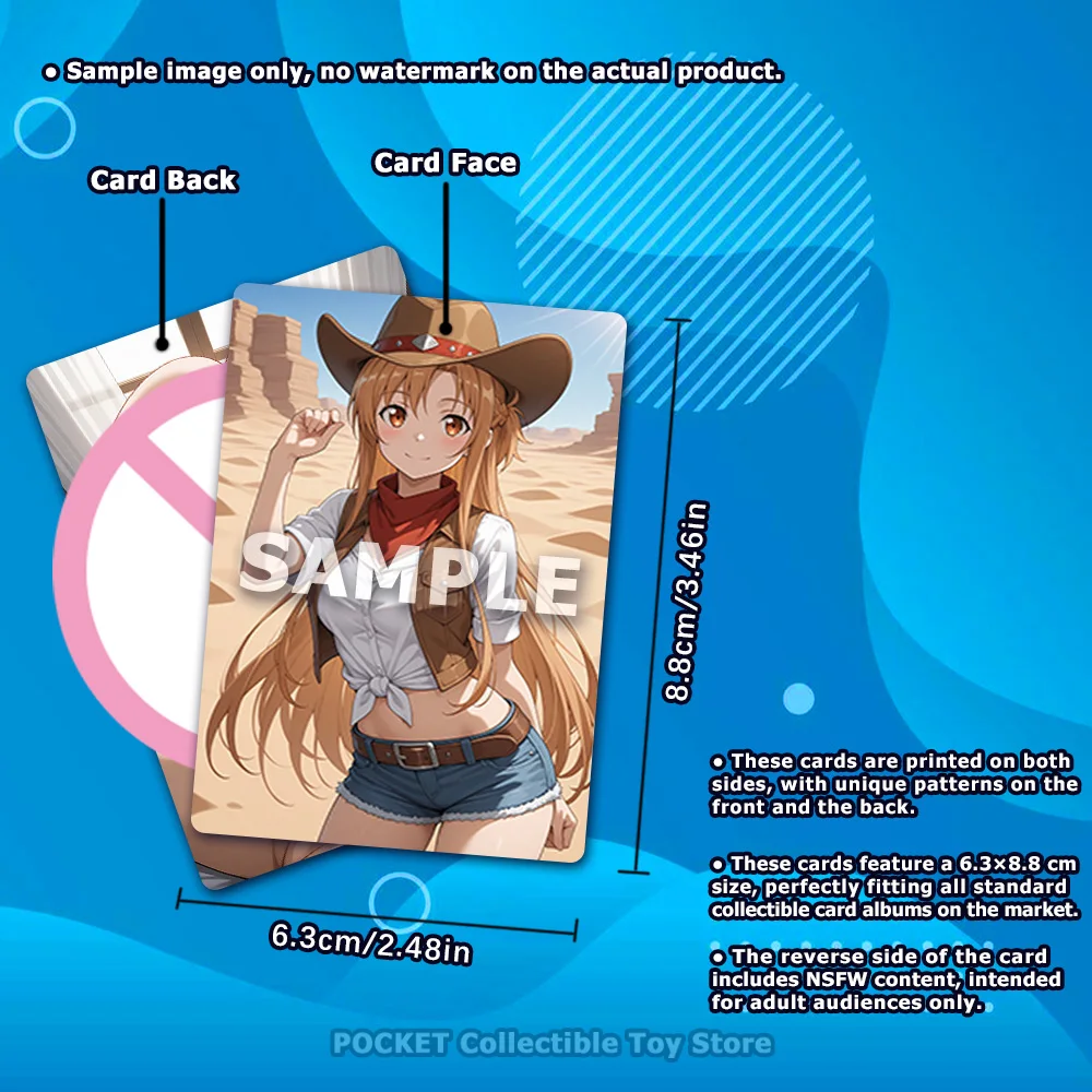 8Pcs/set Card SAO Fairy Dance Yuuki Asuna Leafa Cowgirl DIY Cards Animation Collection Card