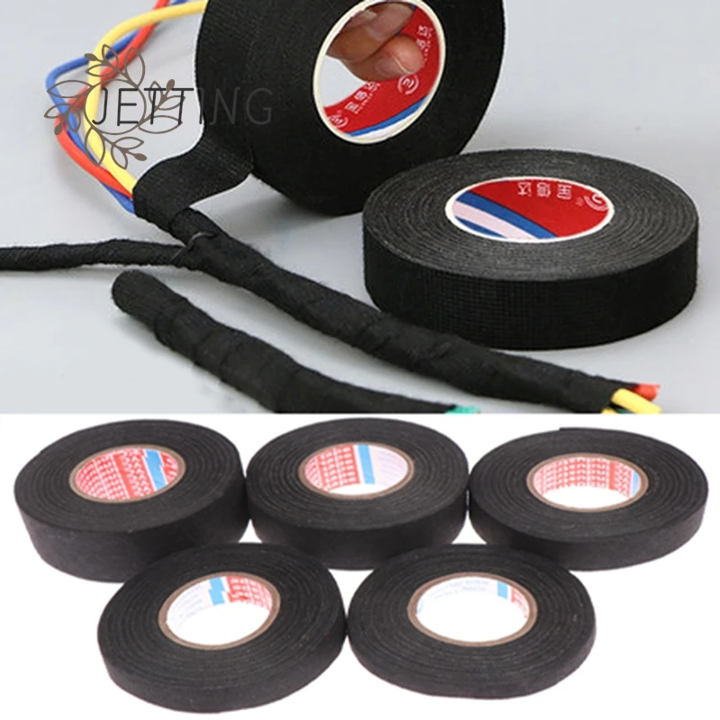 15m Heat Resistant Flame Retardant Tape Adhesive Cloth Electrical Heat Tape For Car Cable Harness Wiring Loom Protection