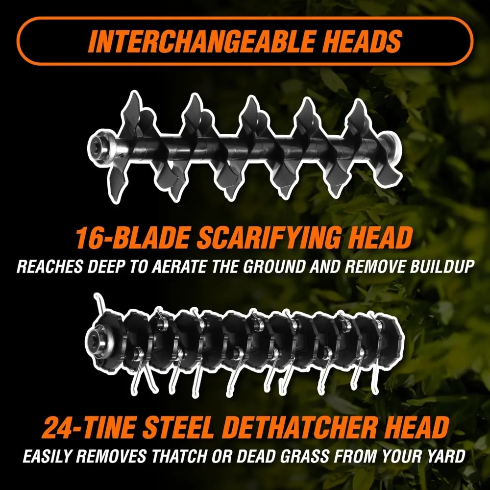 20V Max bezprzewodowy bezszczotkowy elektryczny Dethatcher i Scarifier, 15 Cal 2 w 1 z worek do zbiórki (20716)