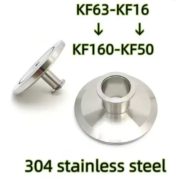 

304Vacuum flange reducing cone joint adapter, reducing pipeline joint, vacuum flange accessory KF63 to KF160 304 Stainless Steel