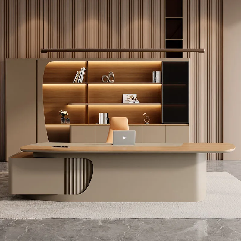 Decoration Computer Office Desk Modern Aesthetic Design Luxury Wooden Office Desk Nordic Organizers Tavolo Trendy Furniture