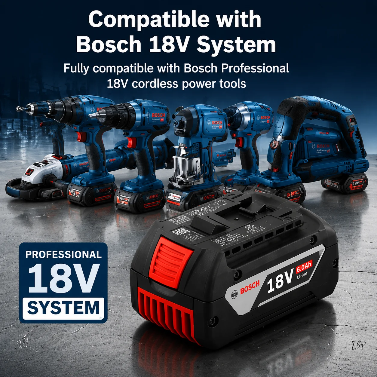 100% Original-Bosch 18V Battery, 18V and 6000mAh Backup Batteries, Draadloze Professional System, BAT609 BAT618 GBA18V80 Tool Ba