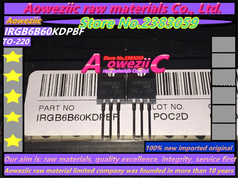 Aoweziic 100% جديد الأصلي المستوردة IRGB6B60KDPBF GB6B60KD IRGB6B60KD TO-220 فائقة السرعة لينة الانتعاش ديود 600 فولت 13A 90 واط