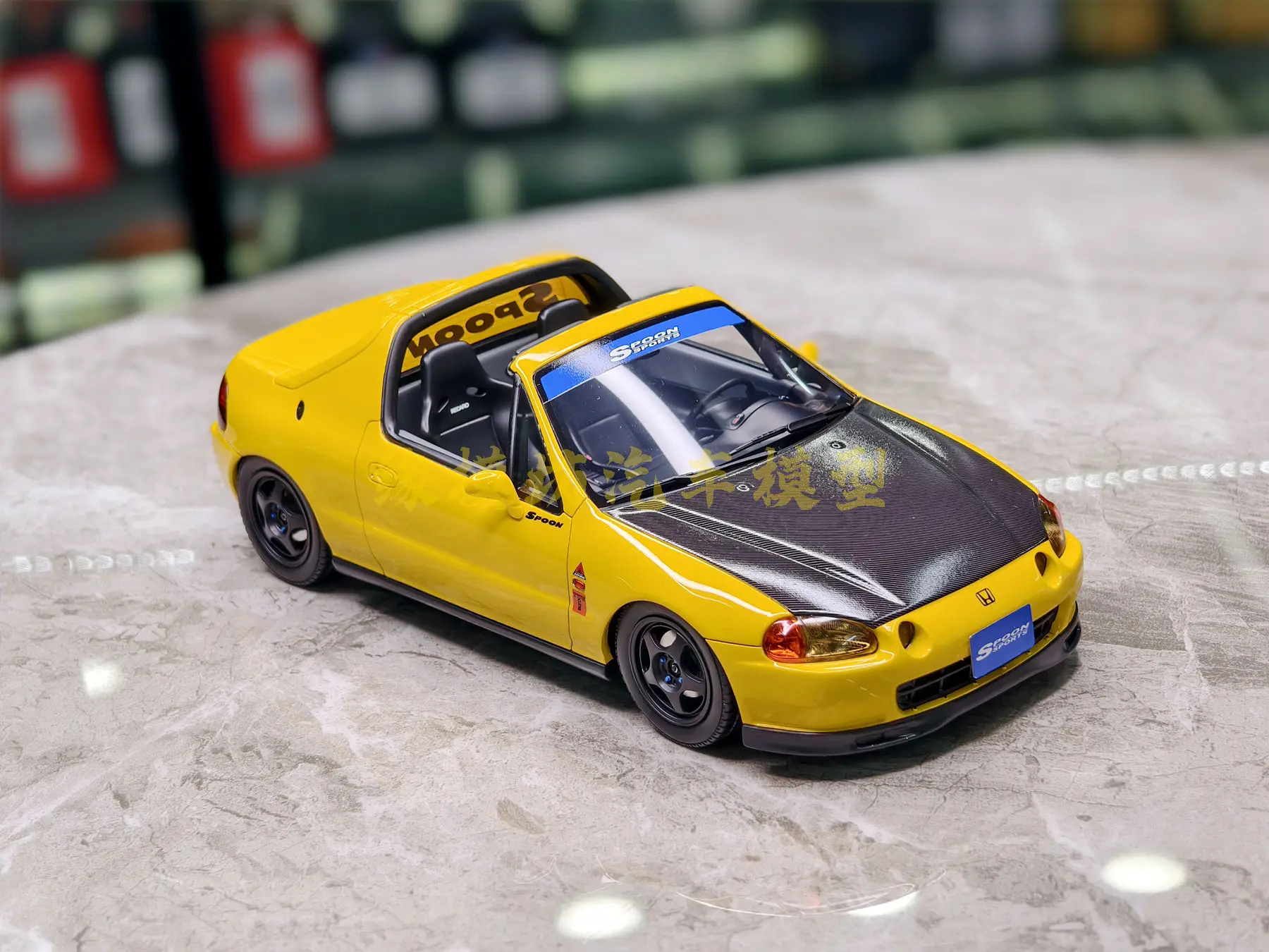 OTTO 1:18 DEL SOL SPOON PHOENIX YELLOW 1996 JDM Simulation Limited Edition Resin Metal Static Car Model Toy Gift