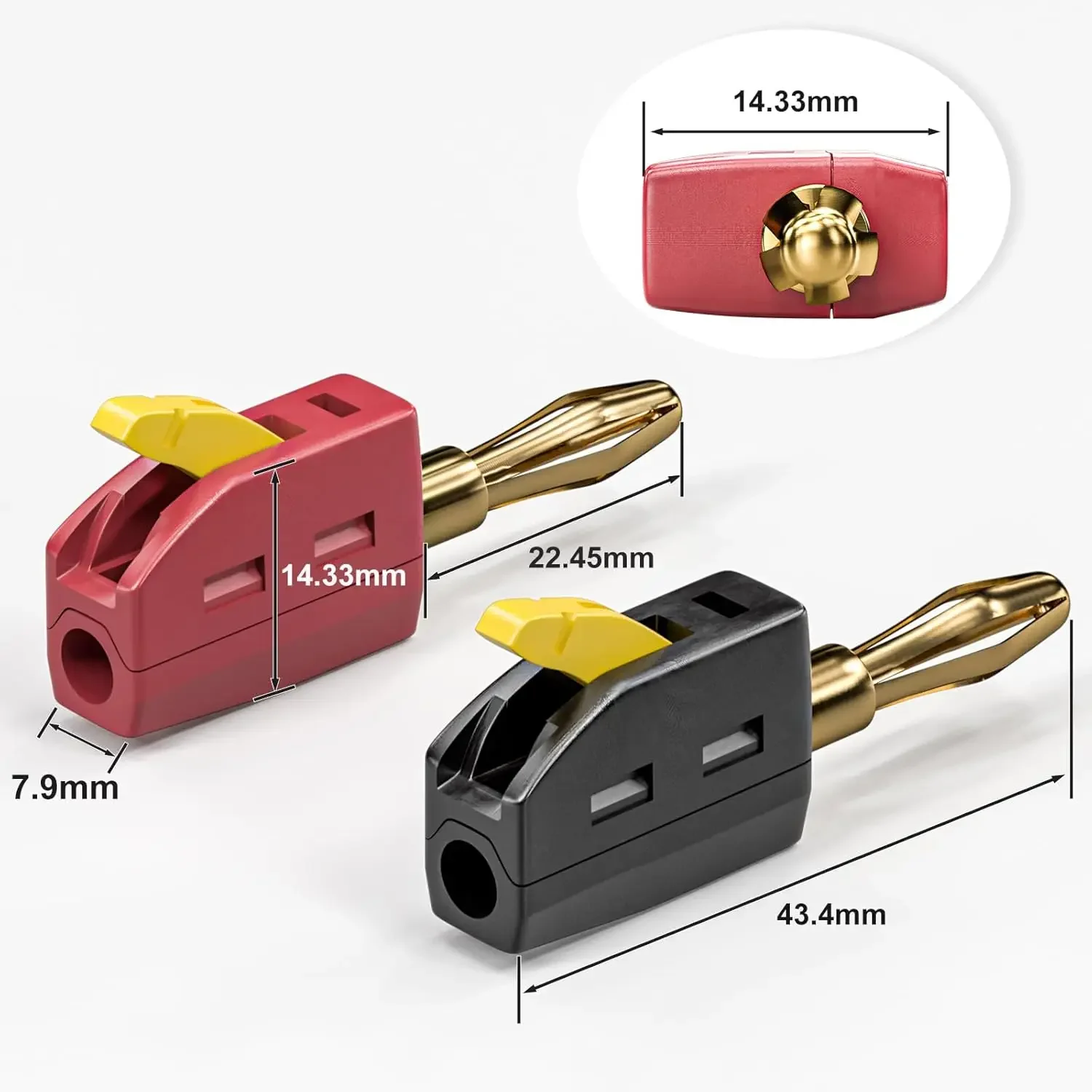 Portable 32A 4mm Banana Plug Solderless Quick Connect High Current Gold-Plated Banana Connectors Audio Copper Speakers Amplifier view 3