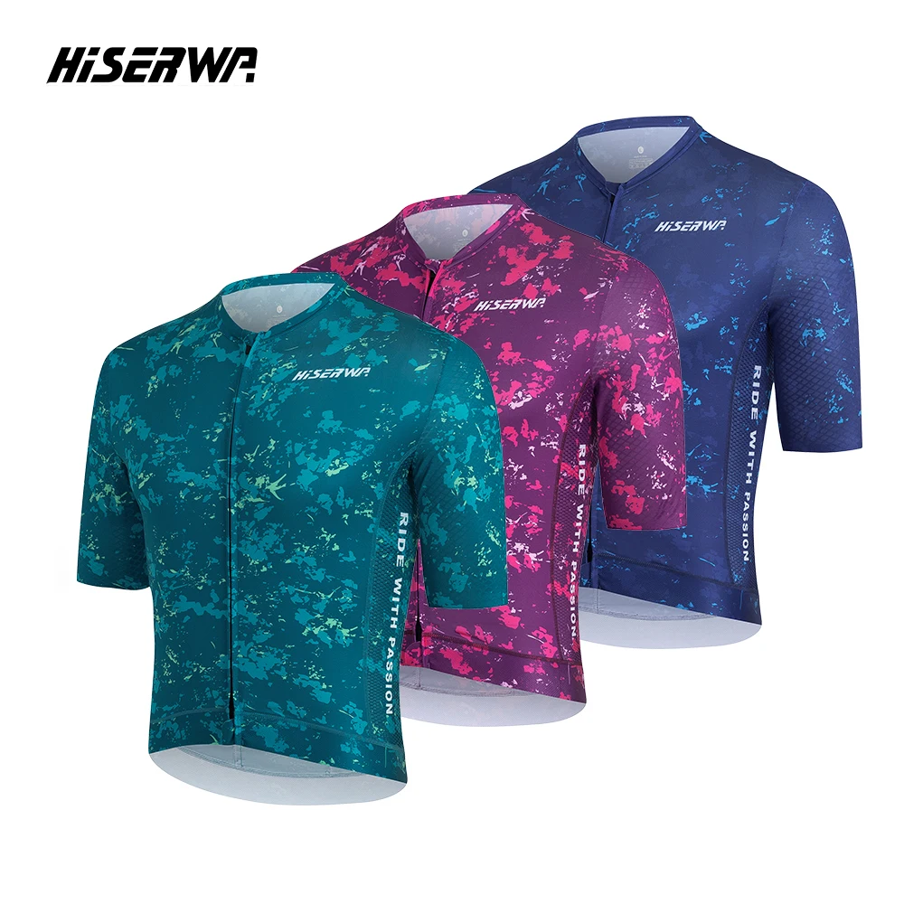 

HISERWA Race Cycling Jersey Men Bicycle Clothing Shorts Sleeve High Quality Pro MTB Road Bike Jersey Maillot Ciclismo Hombre