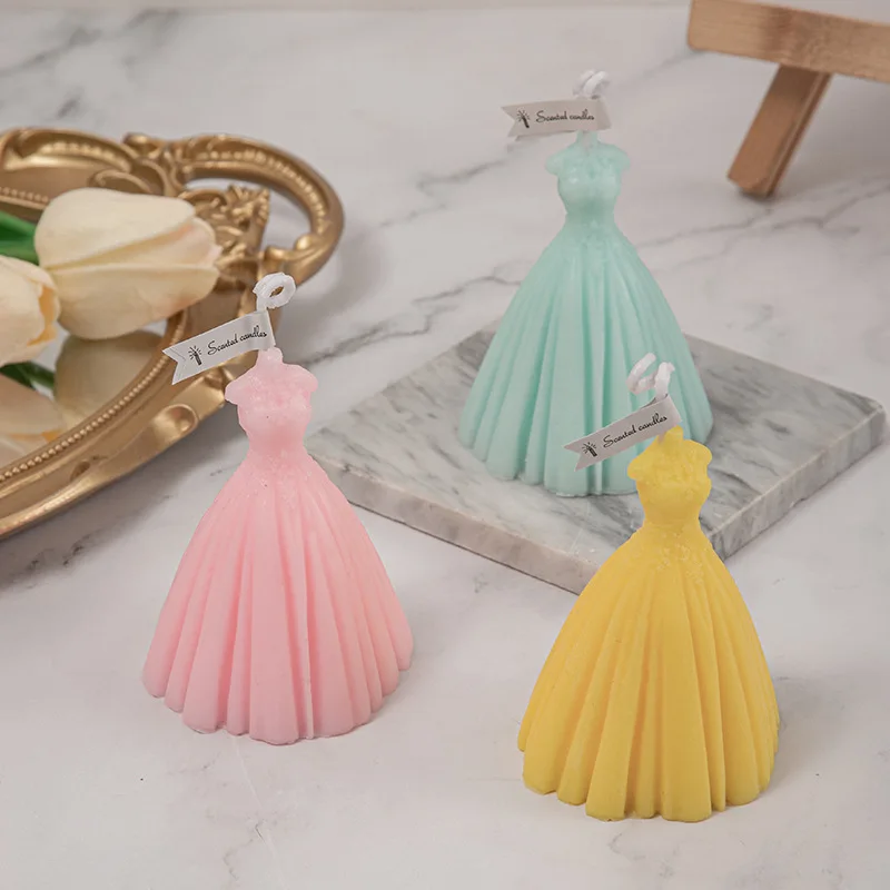 Wedding Scented Candle Souvenir Inscreative Home Decoration Set Dress Candle Wedding Gift