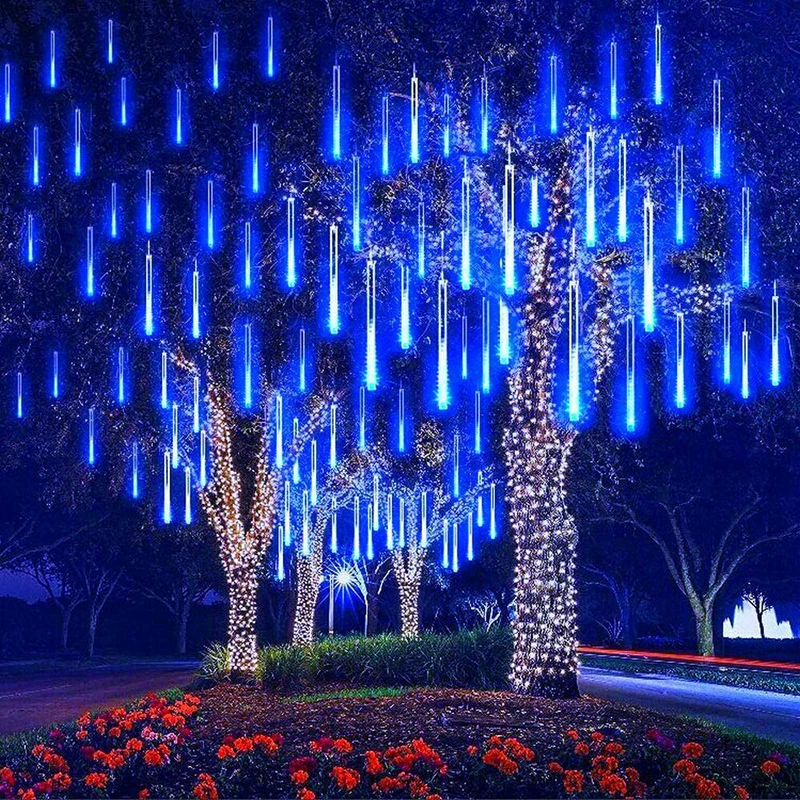 Guirnalda de luces LED solares para decoración de árbol de Navidad, guirnalda de calle, fiesta de boda, decoración de jardín al aire libre, 192LEDs